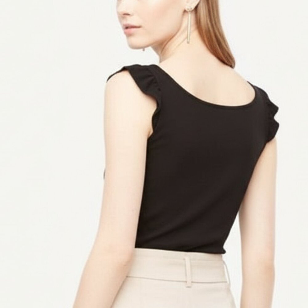 Ann Taylor Ruffle Cap Sleeve Top - Picture 2 of 14